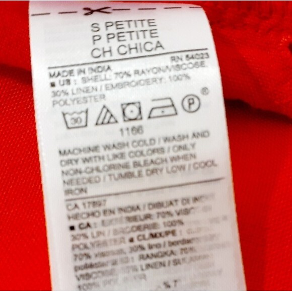 Old Navy Eyelet Hem Flutter Sleeves Drop Waist Boho Shift Red Orange Dress S/P - Picture 11 of 13